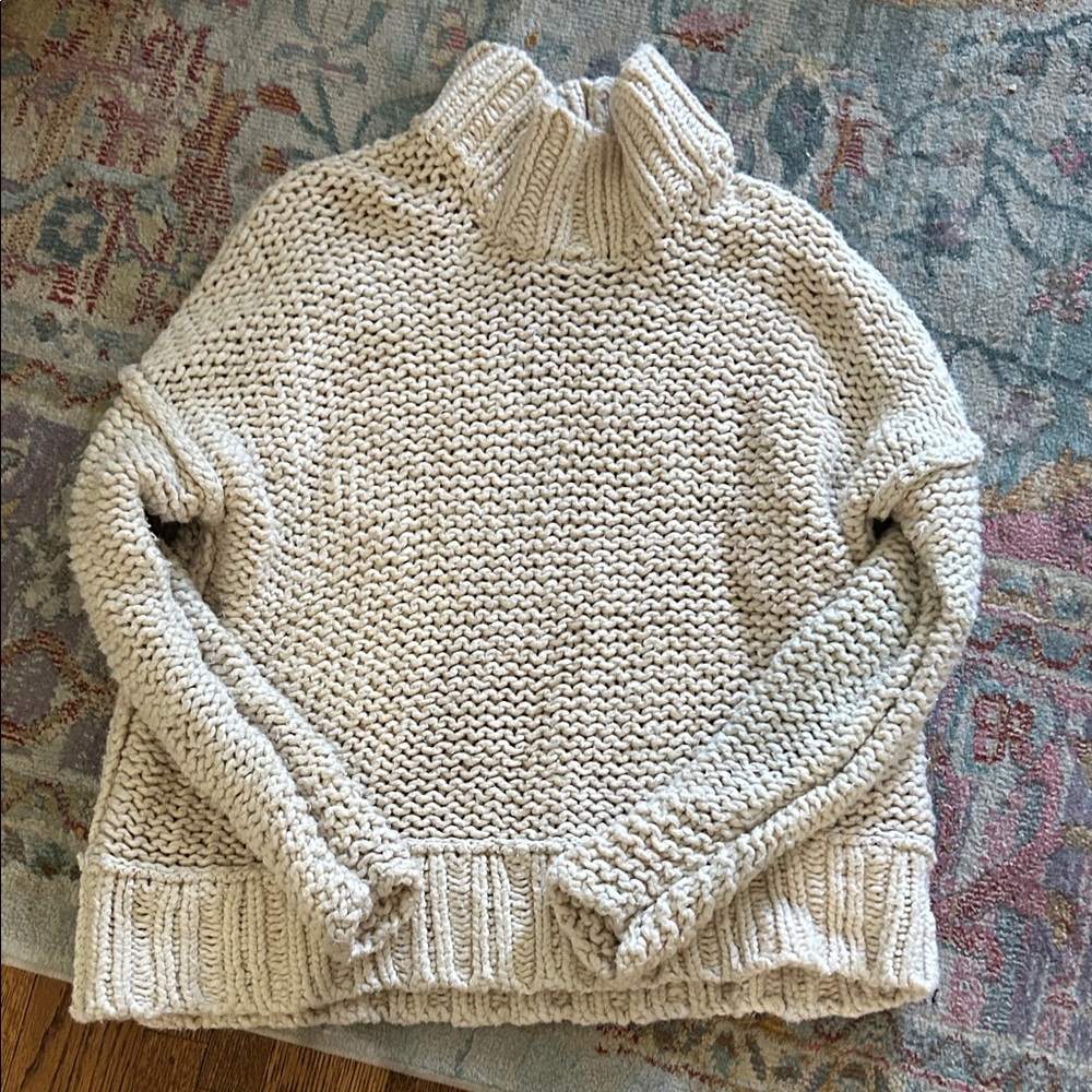 Free people Cozy Chunky Knit Turtleneck Sweater in Cream